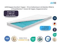 AH10 Noppen Komfort-Topper – 10 cm Kaltschaum mit Marble-Effekt & orthopädischer 7-Zonen 3D Topper, Noppenstruktur