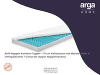 AH10 Noppen Komfort-Topper – 10 cm Kaltschaum mit Marble-Effekt & orthopädischer 7-Zonen 3D Topper, Noppenstruktur 