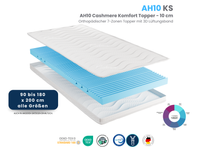 AH10 Noppen Komfort-Topper – 10 cm Kaltschaum mit Marble-Effekt & orthopädischer 7-Zonen 3D Topper, Noppenstruktur 