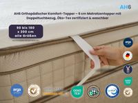 AH6 Orthopädischer Komfort-Topper – 6 cm Matratzentopper mit Doppeltuchbezug, Öko-Tex zertifiziert & waschbar