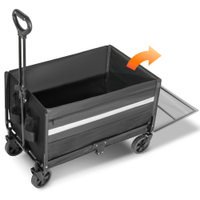 HOMECALL Bollerwagen Handwagen Klappbar, mit Aufbewahrungstaschen, bis 150KG, 120L