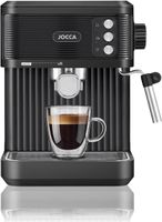 Jocca Espressomaschine Schwarz 850W – 20 Bar Druck, 1,8L Tank, Milchaufschäumer, Edelstahl