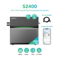 S2400 All-in-One  Balkonkraftwerk Speicher 2,4 kWh (erweiterbar bis 9,6 kWh), 2.400 W Off-Grid
