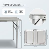 HOMECALL Campingtisch Klapptisch Gartentisch, leicht Aluminium Beistelltisch