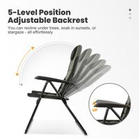 HOMECALL Campingstuhl Gartenstuhl klappbar, polyester, 5 fach Verstellbarer Rückenlehne, bis 150kg