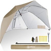 HOMECALL Strandmuschel mit umbrella system, UV-resistentes 50+ Umfunktionieren, für 2-3 Personen