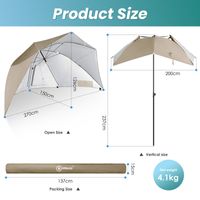 HOMECALL Strandmuschel mit umbrella system, UV-resistentes 50+ Umfunktionieren, für 2-3 Personen