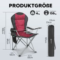 HOMECALL Klappbar Campingstuhl, Hochlehner Angelstuhl, mit Getränkehalter
