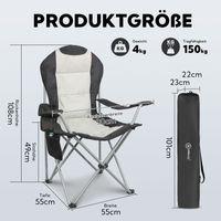 HOMECALL Klappbar Campingstuhl, Hochlehner Angelstuhl, mit Getränkehalter