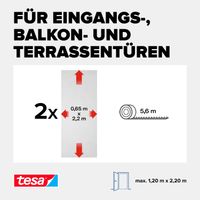 Fliegengitter Standard Klett für Türen, anthrazit ca. 2mx 0,65 mx2,20m