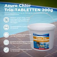 Azuro Chlortabletten 200g langsam löslich, Chlor Langzeit Tabletten