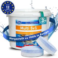 Azuro Chlortabletten 5 in 1 Chlor Multitabs 200g langsamlöslich für Pools