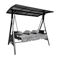 Outdoor 3-Sitzer Hollywoodschaukel, ca. 194 x 114 x 176 cm - Grau