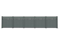 WPC-Sichtschutzzaun Valla - mit Aluminium-Design 5x Element + 6x Pfosten - Dunkelgrau