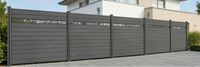WPC-Sichtschutzzaun Valla - mit Aluminium-Design 5x Element + 6x Pfosten - Grau