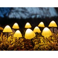 LED-Solar-Lichterkette-Pilze, warmweiß