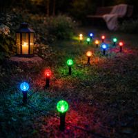 I-Glow LED-Solar-Lichterkette-Crackle-Kugel, RGB