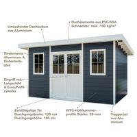 eleph WPC Gartenhaus Flachdach L FSC100%