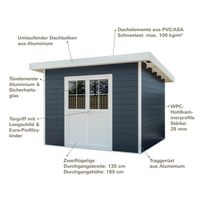 eleph WPC Gartenhaus Flachdach M FSC100%