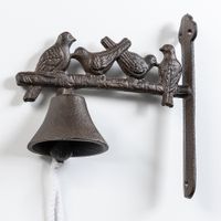 Traditionelle Gusseisen-Türglocke - mit Vögel, ca. 20 x 20 cm