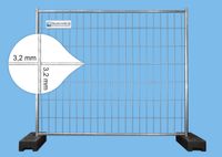 5 x Bauzaun 11 kg extra stabil 2,20 x 2,00 m - Drahtstärke 3,2 mm
