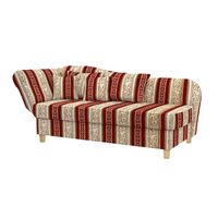 Selma Recamiere mit Armteil links klappbar rot Ornament