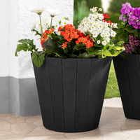 Holzoptik-Pflanzkübel "Wood" - Anthrazit