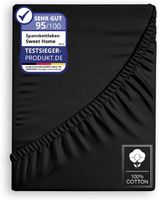 Weiches Jersey Spannbettlaken 160x200 cm – Schwarz