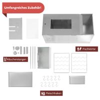 Räucherofen aus Edelstahl, Räucherschrank 80cm mit Zubehör und 3 Etagen