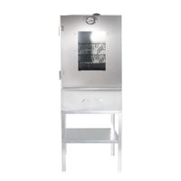 Räucherofen XL 110 cm hoch mit Untergestell und Zubehör, Stahl Räucherschrank mit Tisch