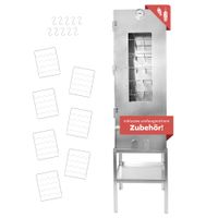 Räucherofen XL 110 cm hoch mit Untergestell und Zubehör, Stahl Räucherschrank mit Tisch