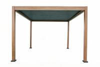 Aluminium-Pergola mit beweglicher Flügeltür, ca. 3 x 3 m - Dunkelbraun