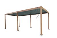 Aluminium-Pergola mit beweglicher Flügeltür, ca. 3 x 6 m - Dunkelbraun