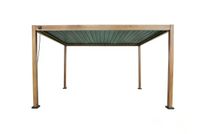 Aluminium-Pergola mit beweglicher Flügeltür, ca. 3 x 4 m - Dunkelbraun