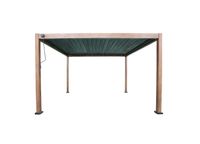 Aluminium-Pergola mit beweglicher Flügeltür, ca. 3 x 3,6 m - Dunkelbraun