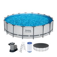 Steel Pro MAX™ Frame Pool Komplett-Set mit Filterpumpe Ø 549 x 122 cm, lichtgrau, rund