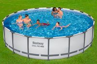 Steel Pro MAX™ Frame Pool Komplett-Set mit Filterpumpe Ø 549 x 122 cm, lichtgrau, rund