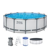 Steel Pro MAX™ Frame Pool Komplett-Set mit Filterpumpe Ø 457 x 107 cm, lichtgrau, rund