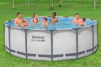 Steel Pro MAX™ Frame Pool Komplett-Set mit Filterpumpe Ø 457 x 107 cm, lichtgrau, rund