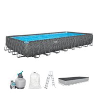 APX365™ Winterfestes Frame Pool Komplett-Set mit Sandfilteranlage 956 x 488 x 132 cm, eckig