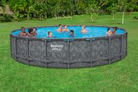 APX365™ Winterfestes Frame Pool Komplett-Set + Sandfilteranlage 671 x 132 cm, Marmor-Optik
