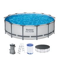 Steel Pro MAX™ Frame Pool Komplett-Set mit Filterpumpe Ø 427 x 107 cm, lichtgrau, rund