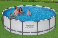 Steel Pro MAX™ Frame Pool Komplett-Set mit Filterpumpe Ø 427 x 107 cm, lichtgrau, rund