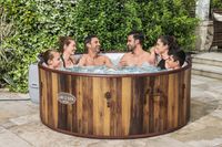 LAY-Z-SPA® Whirlpool Helsinki AirJet Plus™ für 7 Personen, Ø 180 x 66 cm, Holz-Optik