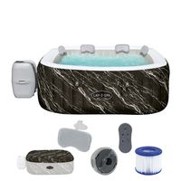 LAY-Z-SPA® LED-Whirlpool Hollywood AirJet™ für 6 Personen 180 x 180 x 66 cm, Marmor-Optik