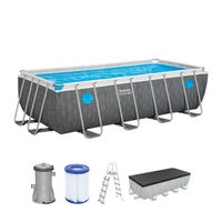 Steel Pro MAX™ Splashview™ Frame Pool Komplett-Set + Filterpumpe  488 x 244 x 122 cm, eckig