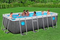 Steel Pro MAX™ Splashview™ Frame Pool Komplett-Set + Filterpumpe  488 x 244 x 122 cm, eckig