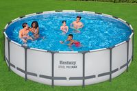 Steel Pro MAX™ Frame Pool Komplett-Set mit Filterpumpe Ø 488 x 122 cm , lichtgrau, rund