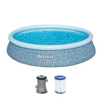 Fast Set™ Aufstellpool-Set mit Filterpumpe Ø 396 x 84 cm, Grafisches Liniendesign, rund