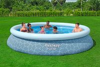 Fast Set™ Aufstellpool-Set mit Filterpumpe Ø 396 x 84 cm, Grafisches Liniendesign, rund